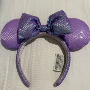 Disney Purpke Sequin Bow Ears Headband